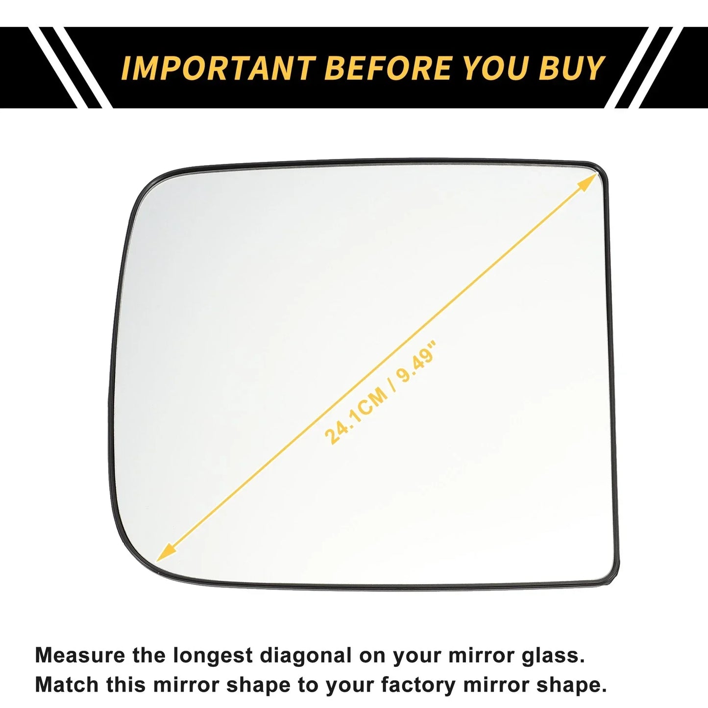 Heated Right Mirror Glass Replacement for Dodge Ram 1500 2500 (2010-2023)