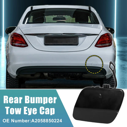 Rear Bumper Tow Hook Cap for Mercedes Benz C-Class W205 (2015-2021) Black