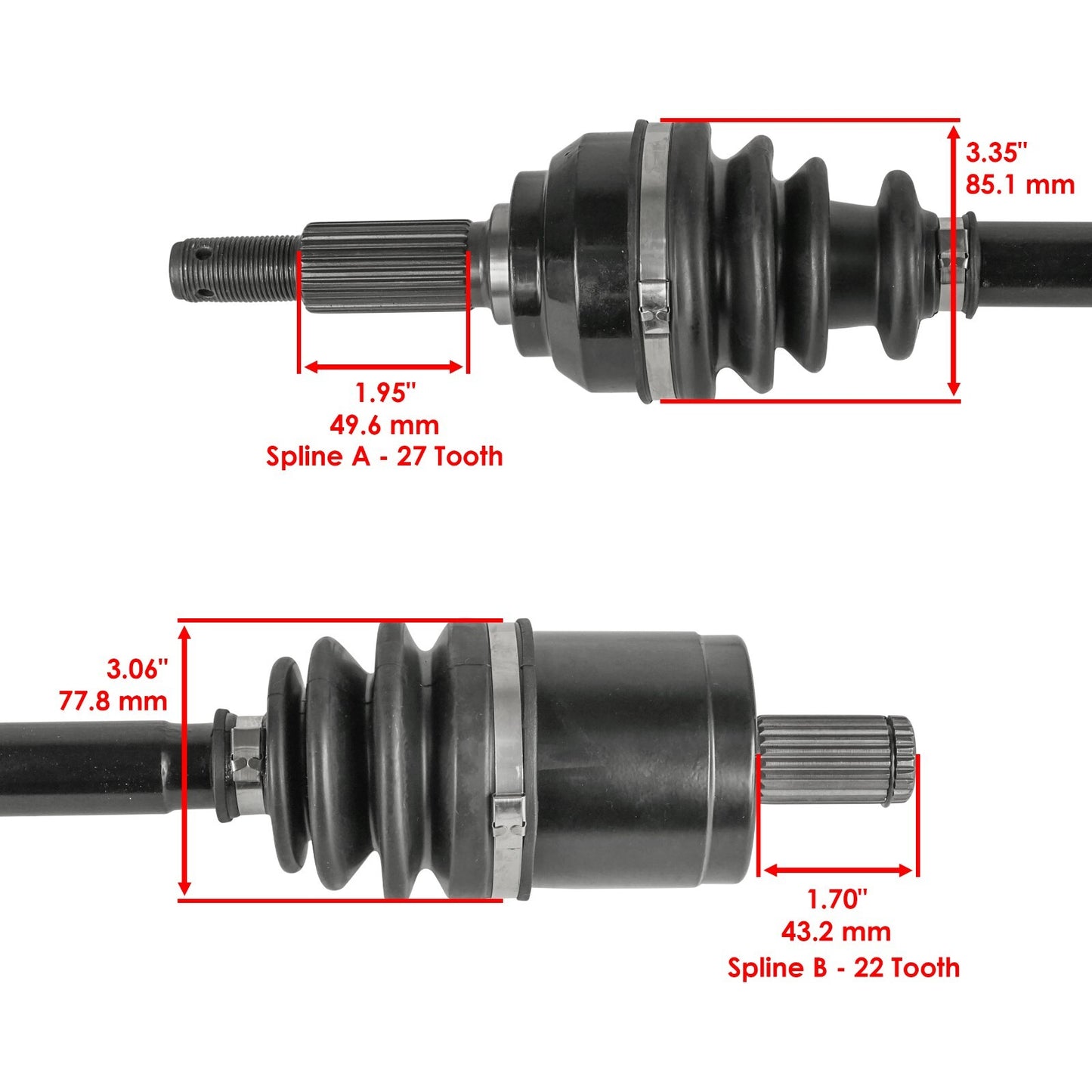Caltric Front Right CV Axle Replacement for John Deere XUV Gator 620i (Gas)