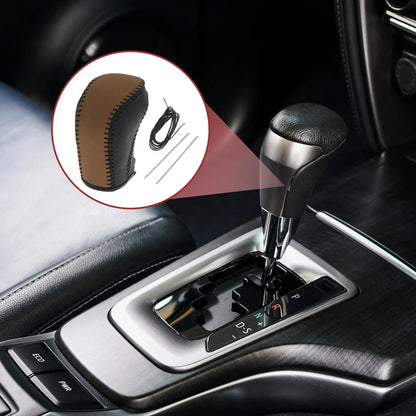Gear Shift Knob Cover for Hyundai Tucson 2015-2018 Black Brown