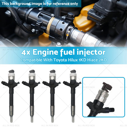 4 x Fuel Injectors for Toyota Hilux 1KD, Hiace 2KD (2005-2015)
