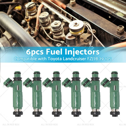 6PCS Fuel Injectors for Toyota Land Cruiser FZJ78 79 80 105 4.5L 1FZ-FE