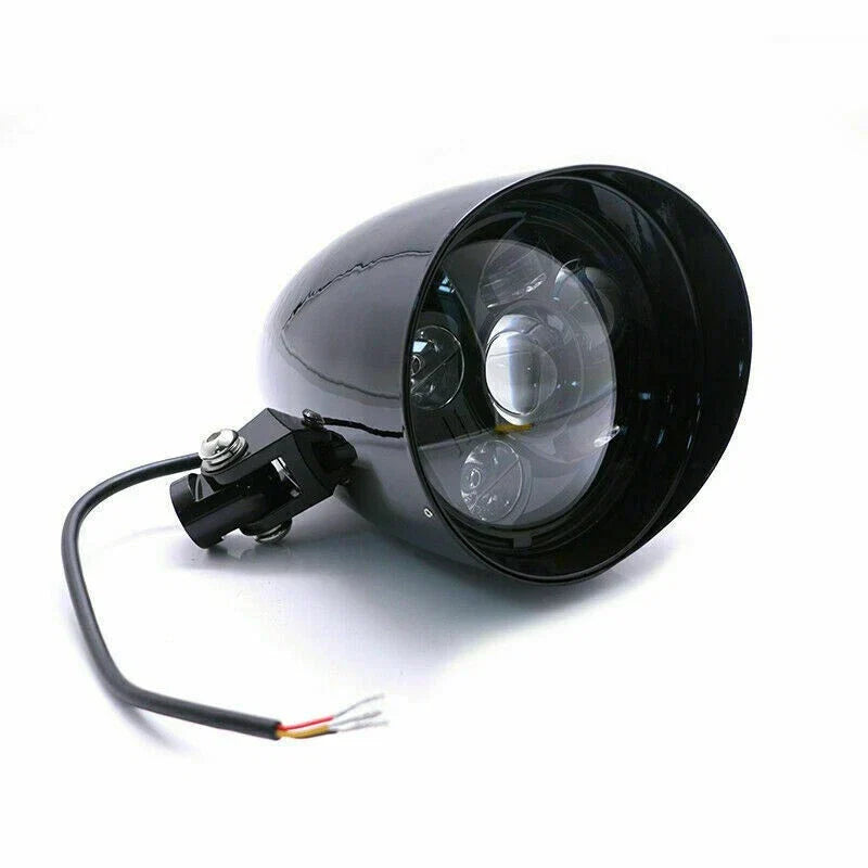 6'' Gloss Black LED Headlight for Harley Sportster Softail Chopper
