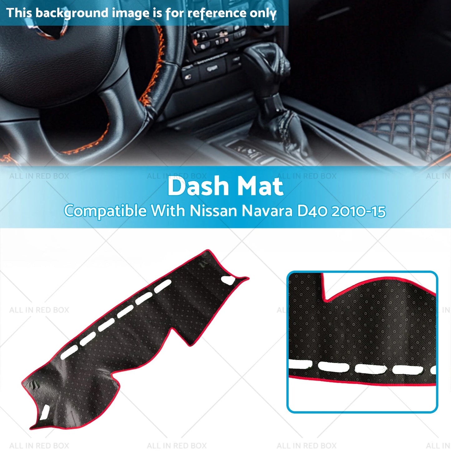 Dash Mat Dashboard Cover UV Protection for Nissan Navara D40 (2010-2015)