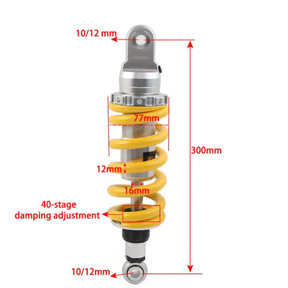 300mm Motorcycle Shock Absorber for Dirt Pit Bike ATV Quad Red