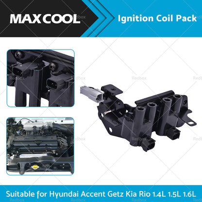 Ignition Coil Pack for Hyundai Accent, Getz, Kia RIO 1.4L-1.6L (2000-2010)