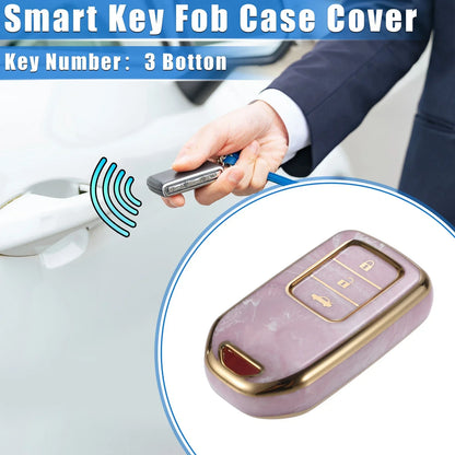 3 x Button TPU Key Fob Cover Case for Honda CR-V, Civic (2014-2016) - Pink
