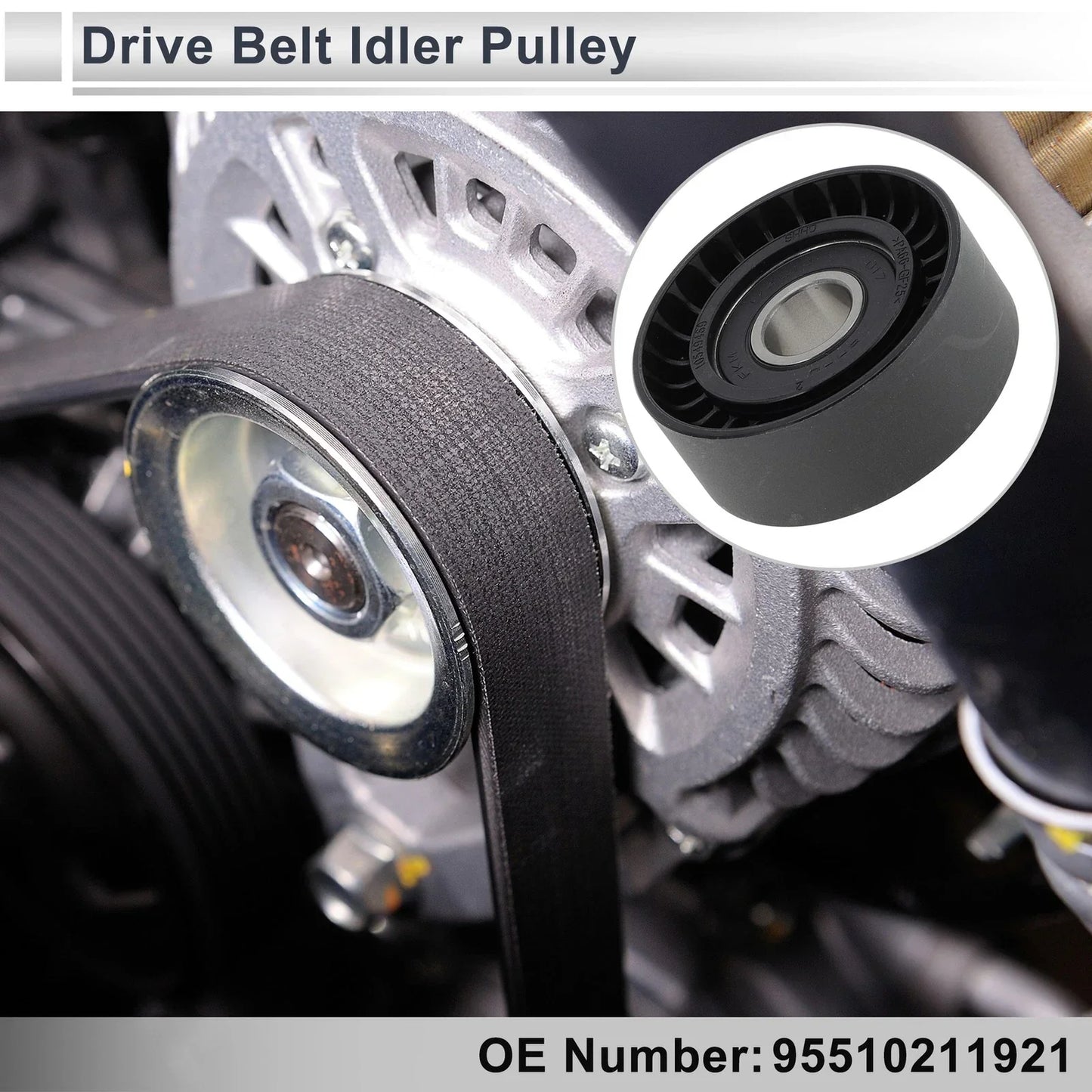 Drive Belt Idler Pulley for Porsche Cayenne (2011-2018) Black 1 x Piece