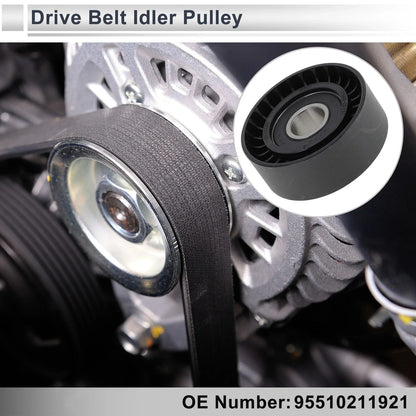 Drive Belt Idler Pulley for Porsche Cayenne (2011-2018) Black 1 x Piece