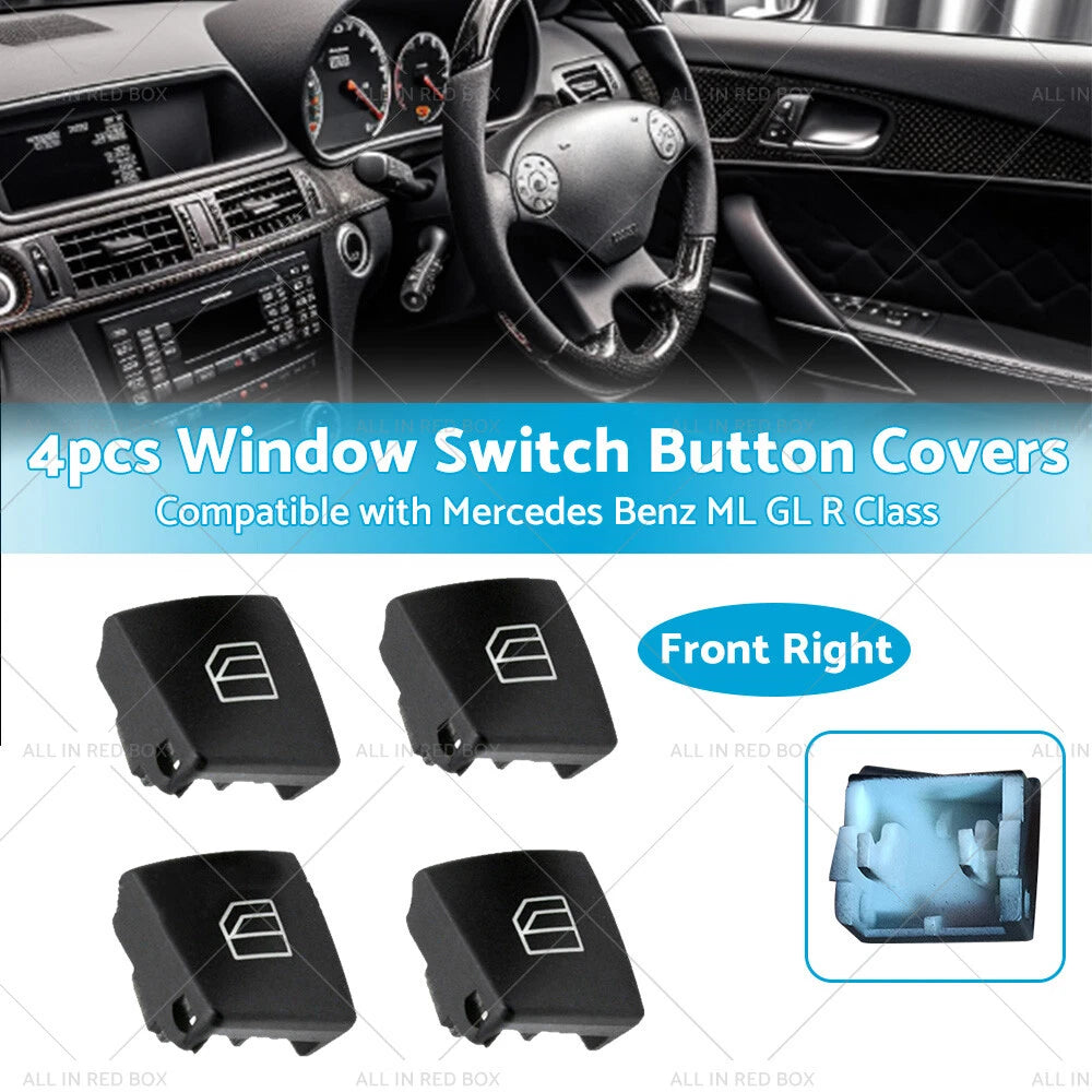 4PCS Driver Window Switch Button Covers for Mercedes Benz ML W164 W212