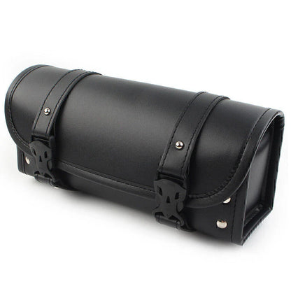 Universal Black PU Leather Motorcycle Side Saddle Bags for Storage