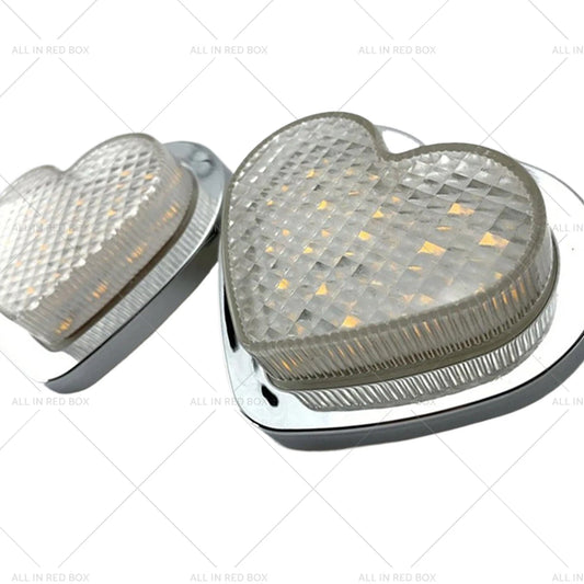 12V LED Side Marker Indicators Clear Flash for Heart