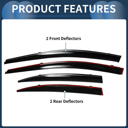 Window Deflectors for Honda Civic Sedan 2012 (2012) - Side Window Vent Visors Black
