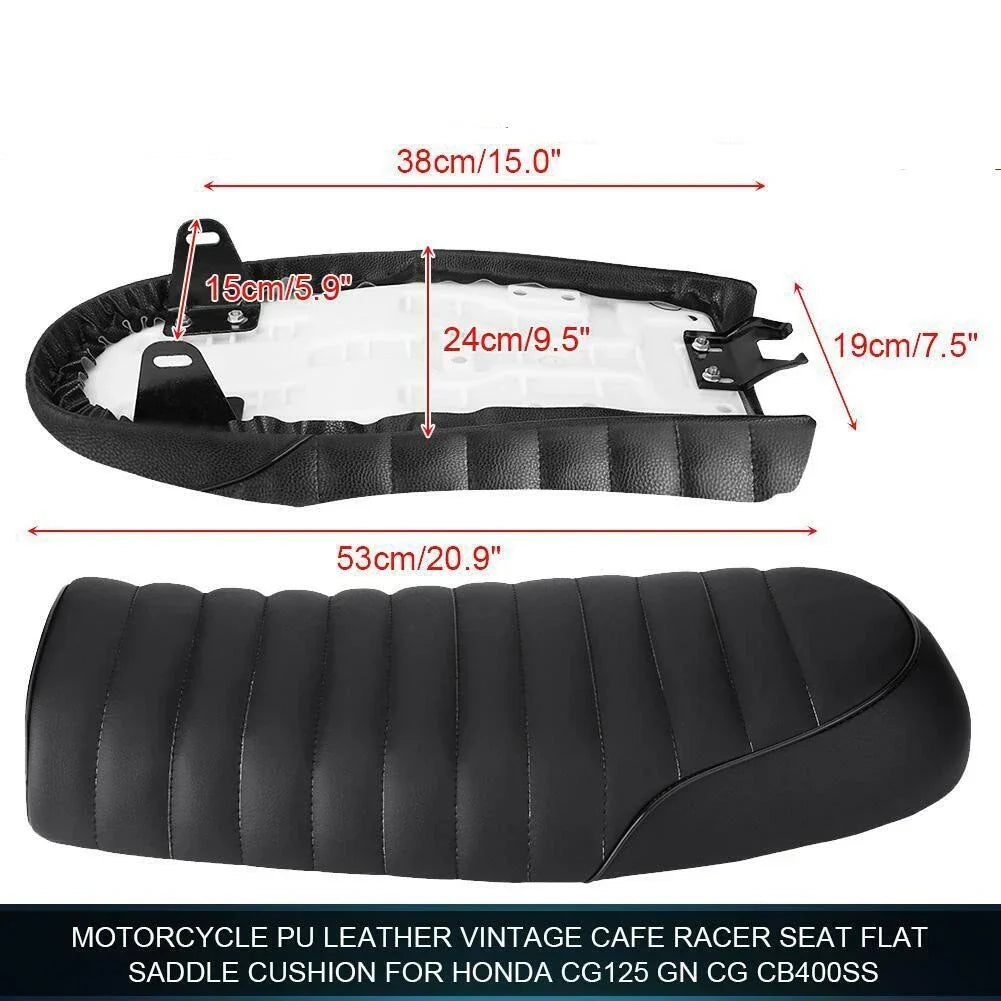 Vintage Flat Seat Cushion for Honda CB125S CB550 CL350 (1971-1978)