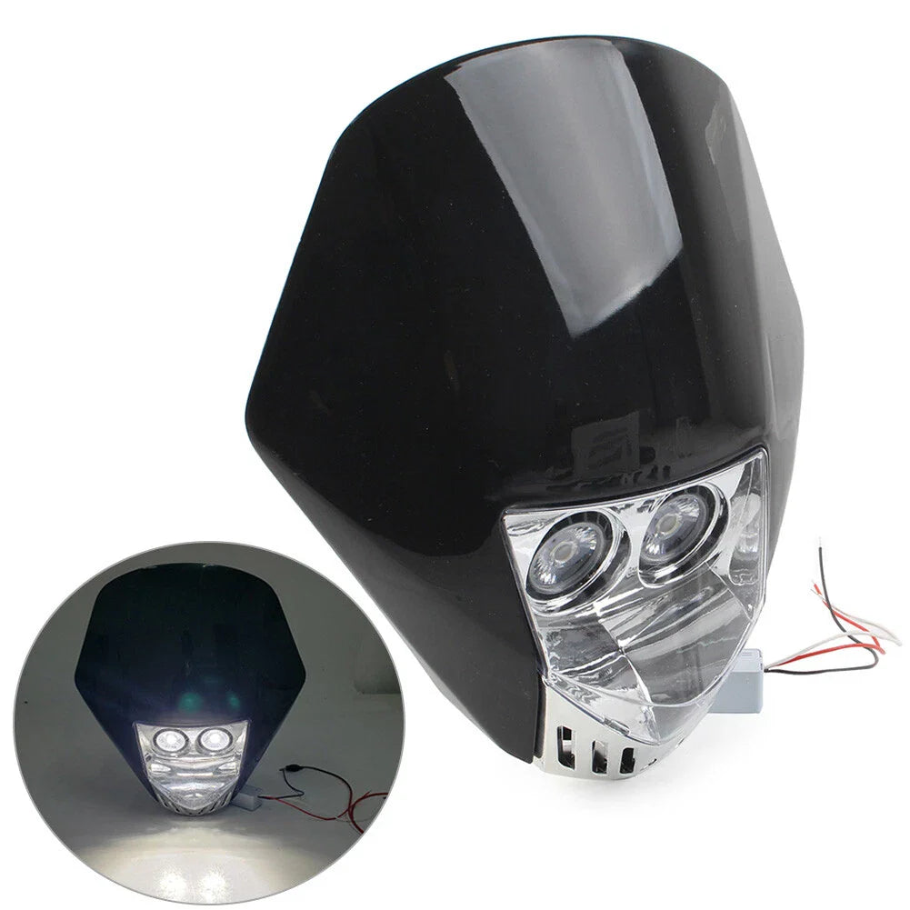 6W LED Headlight Lamp for Universal Dirt Pit Bike Black