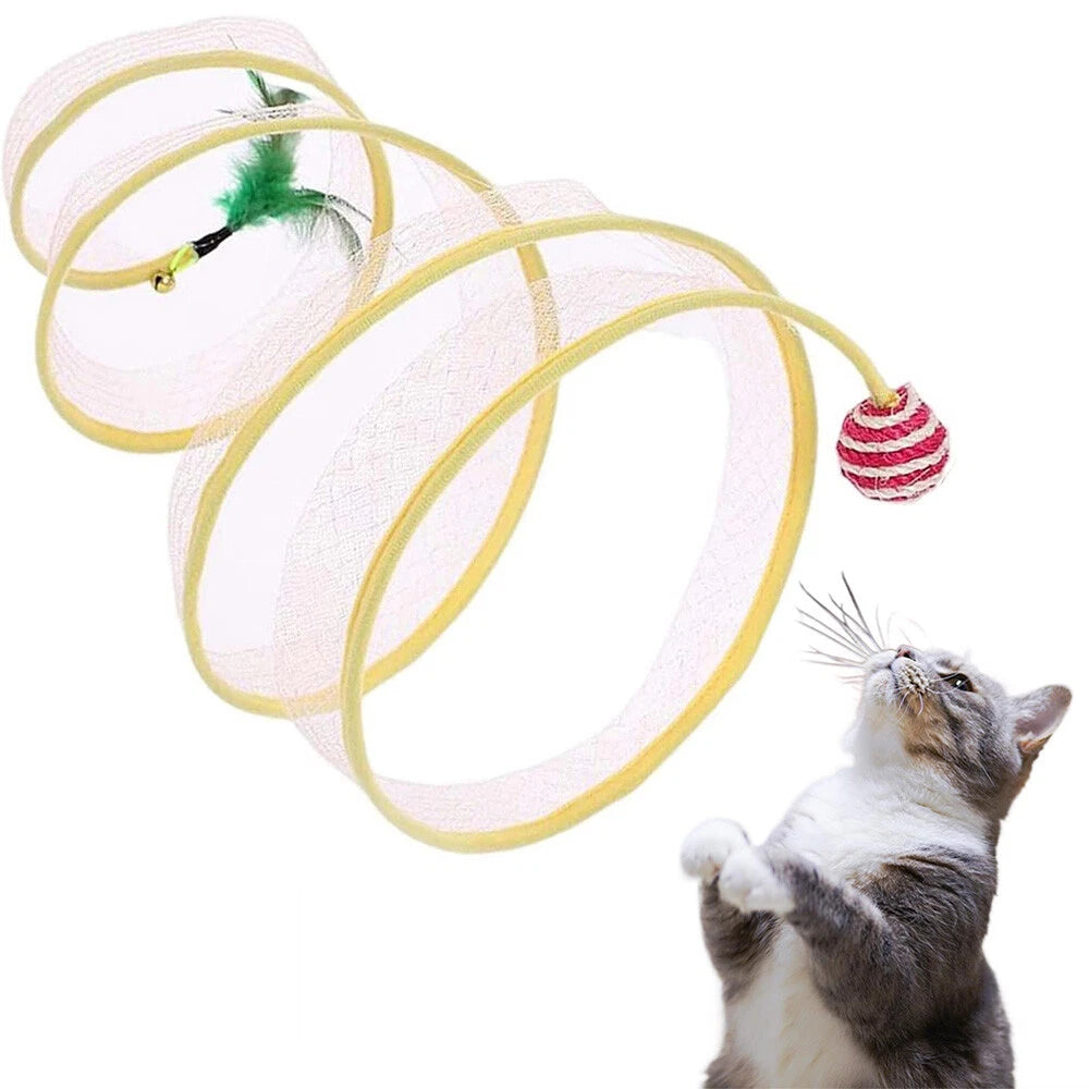 Cat Toy Tunnel for Cats - Folded Tube Interactive Decompression Play (N/A)