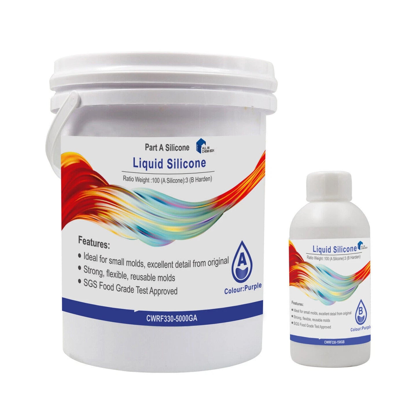 Liquid Silicone Rubber Mould Making Kit 1Kg 2Kg 5Kg 10Kg - Purple