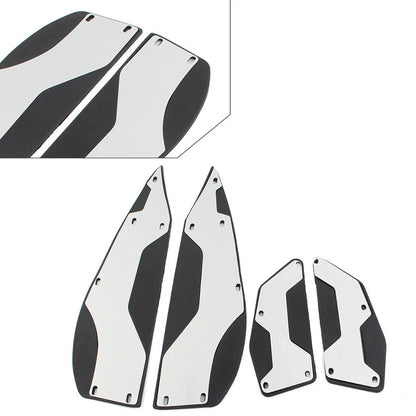 Silver Aluminum Floorboard Foot Pedals for Yamaha XMAX 250 300 400 (2017-2023)