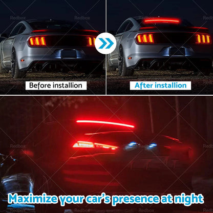 Red LED High Mount Third Brake Light Bar for Universal Car