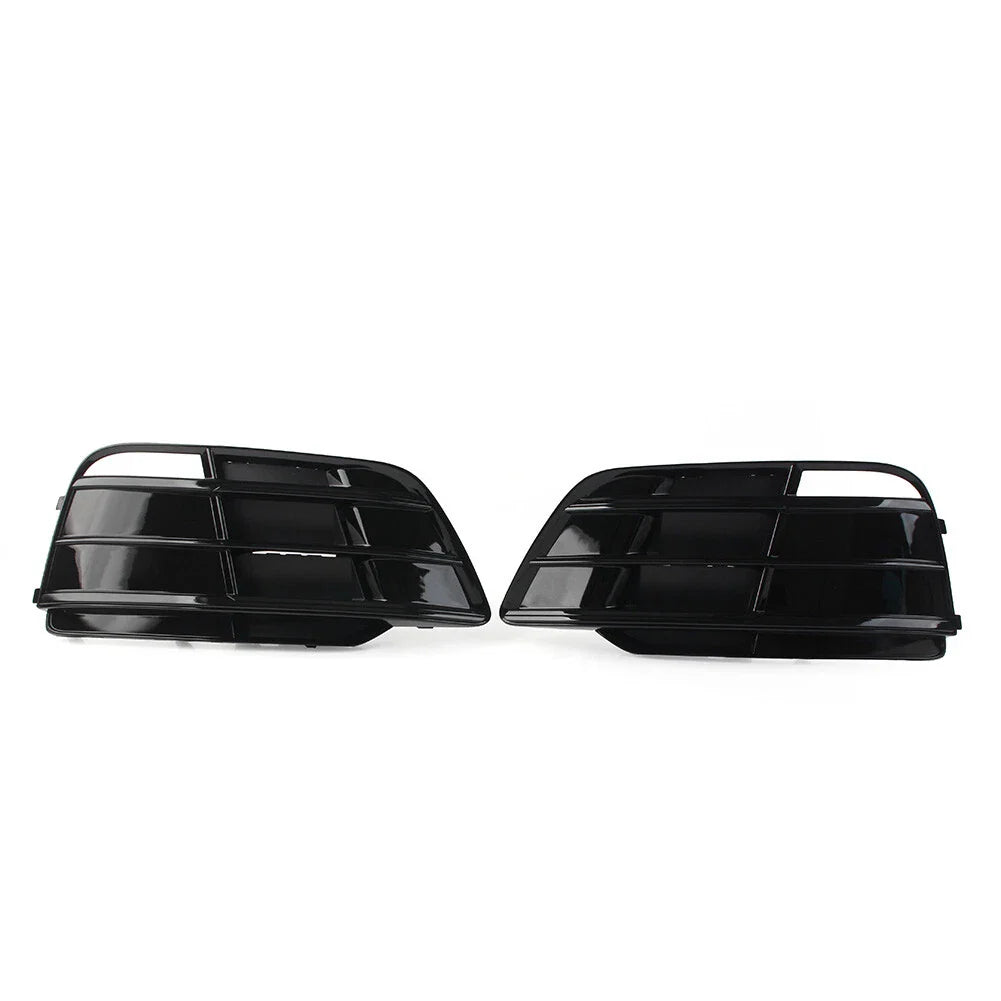 Black Front Bumper Fog Light Grille Covers for Audi Q5 SQ5 (2018-2022)