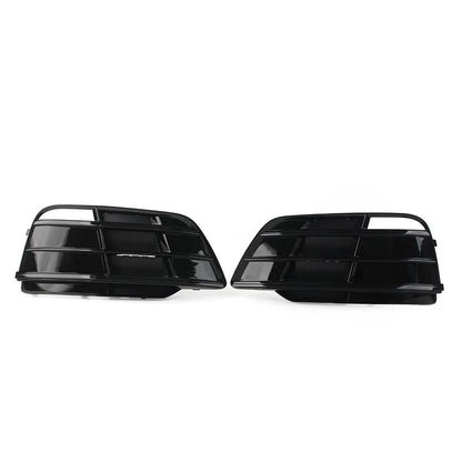 Black Front Bumper Fog Light Grille Covers for Audi Q5 SQ5 (2018-2022)