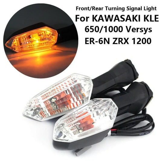 2 x Front/Rear Turning Signal Lights for KLE 650/1000 Versys ER-6N ZRX 1200