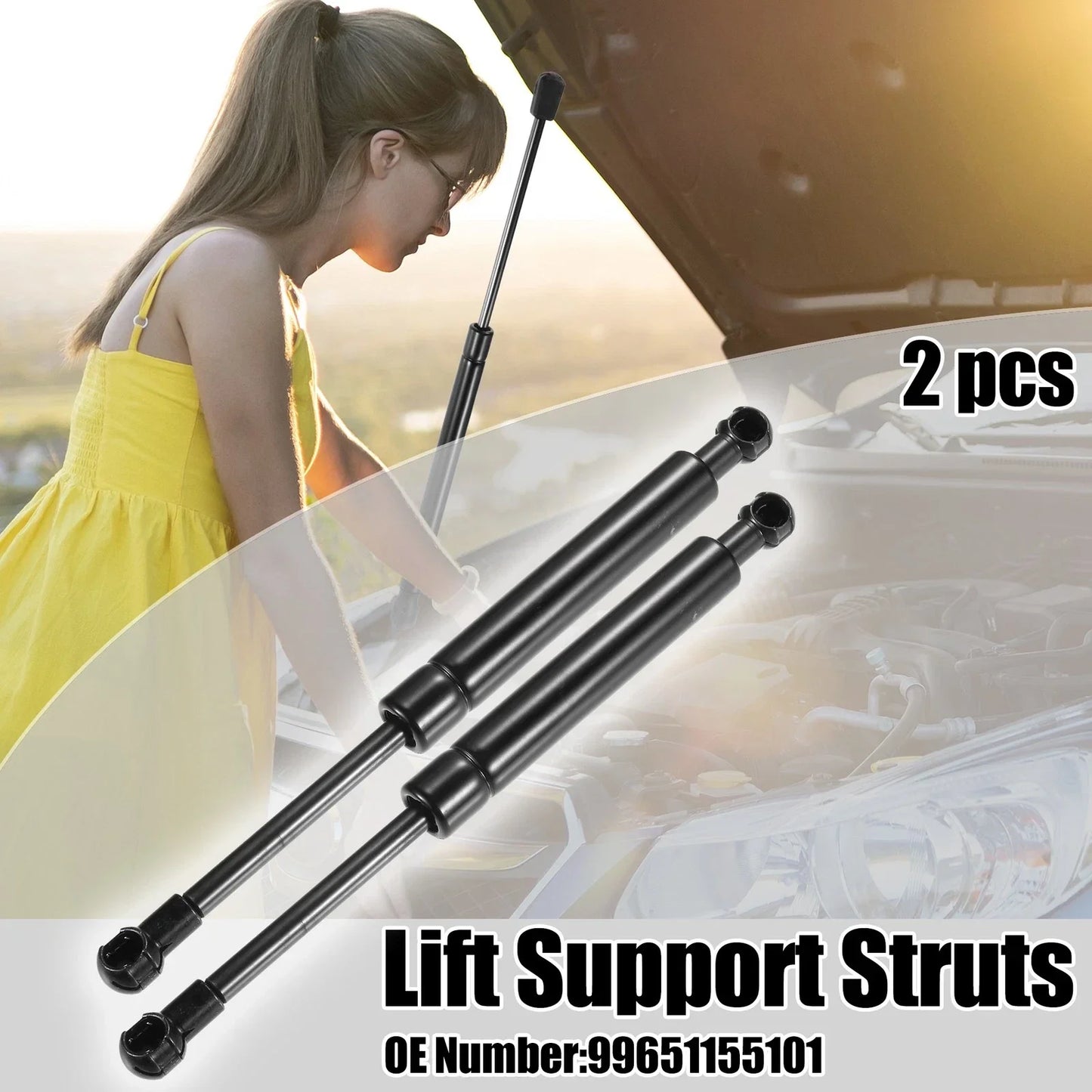 2 x Front Hood Lift Support Gas Struts for Porsche 911 (1999-2005)