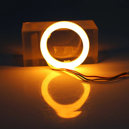 60MM White Amber Switchback LED Halo Rings for Car Headlight Retrofit
