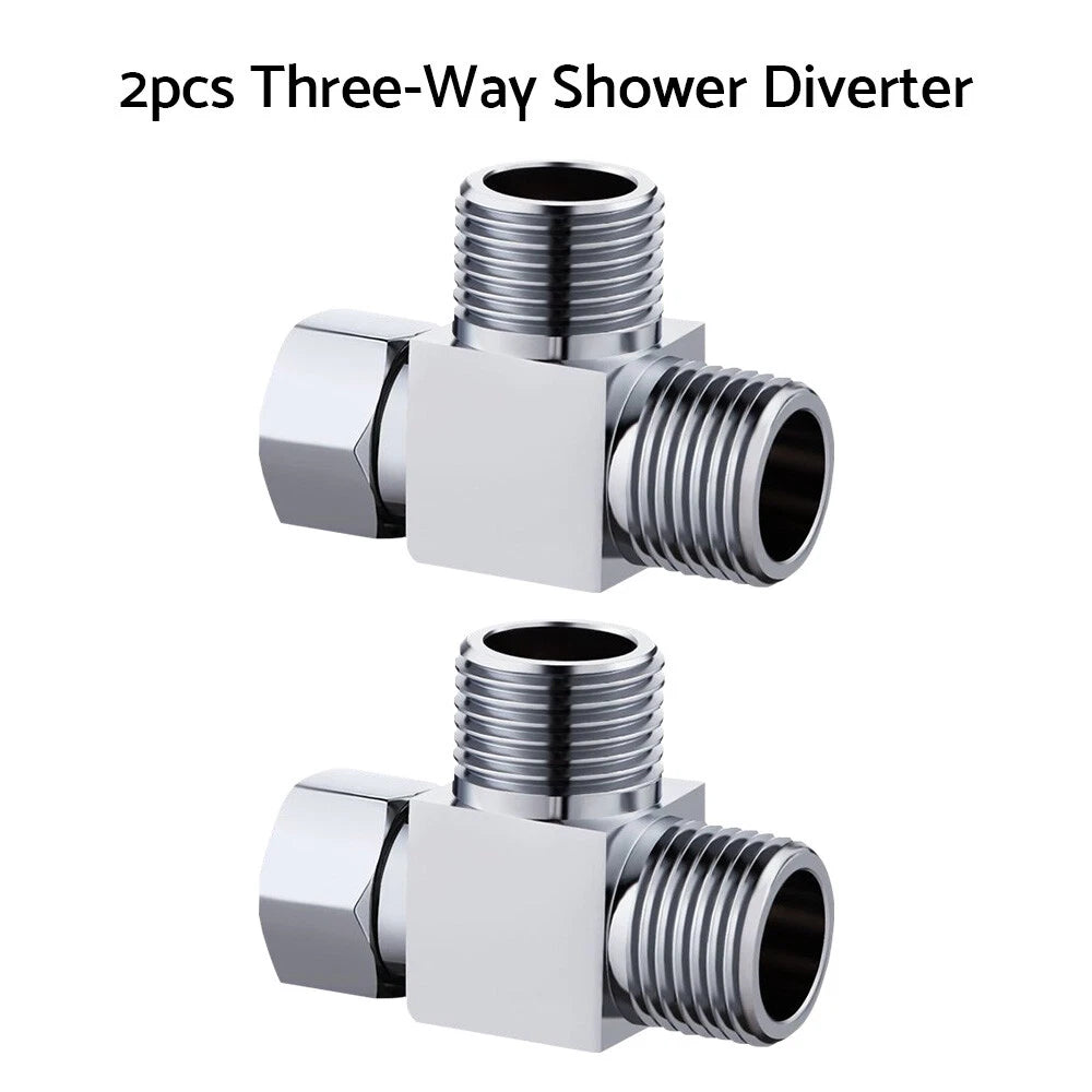 T Connector Bidet Adapter Valve for Toilet Shattaf Brass Chrome (AU)