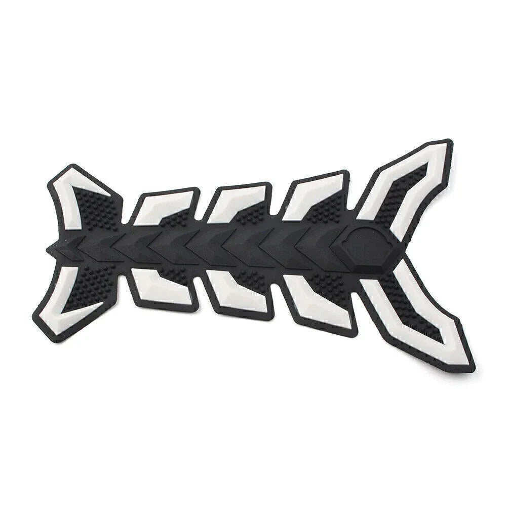3D Decal Sticker Protector for Motorcycle White Gas Fuel Oil Tank Pad Fish Bone
