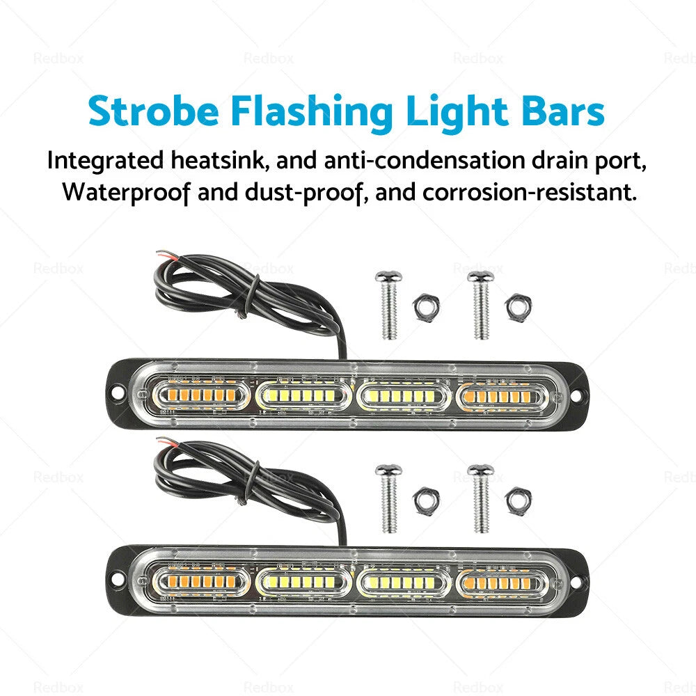 48 LED Amber Strobe Flashing Grille Lightbar for Truck Beacon Light