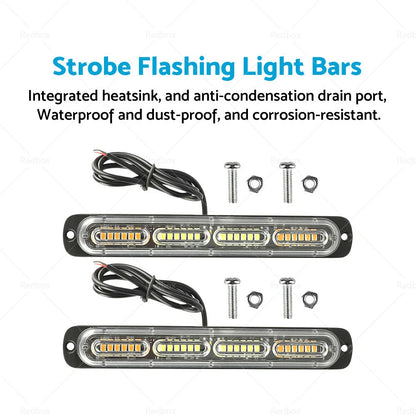 48 LED Amber Strobe Flashing Grille Lightbar for Truck Beacon Light