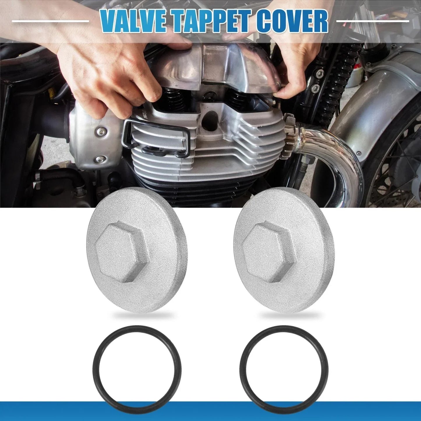 2 x Motorbike Tappet Covers for Honda CB350, CB750, GL1000, VTX1800C