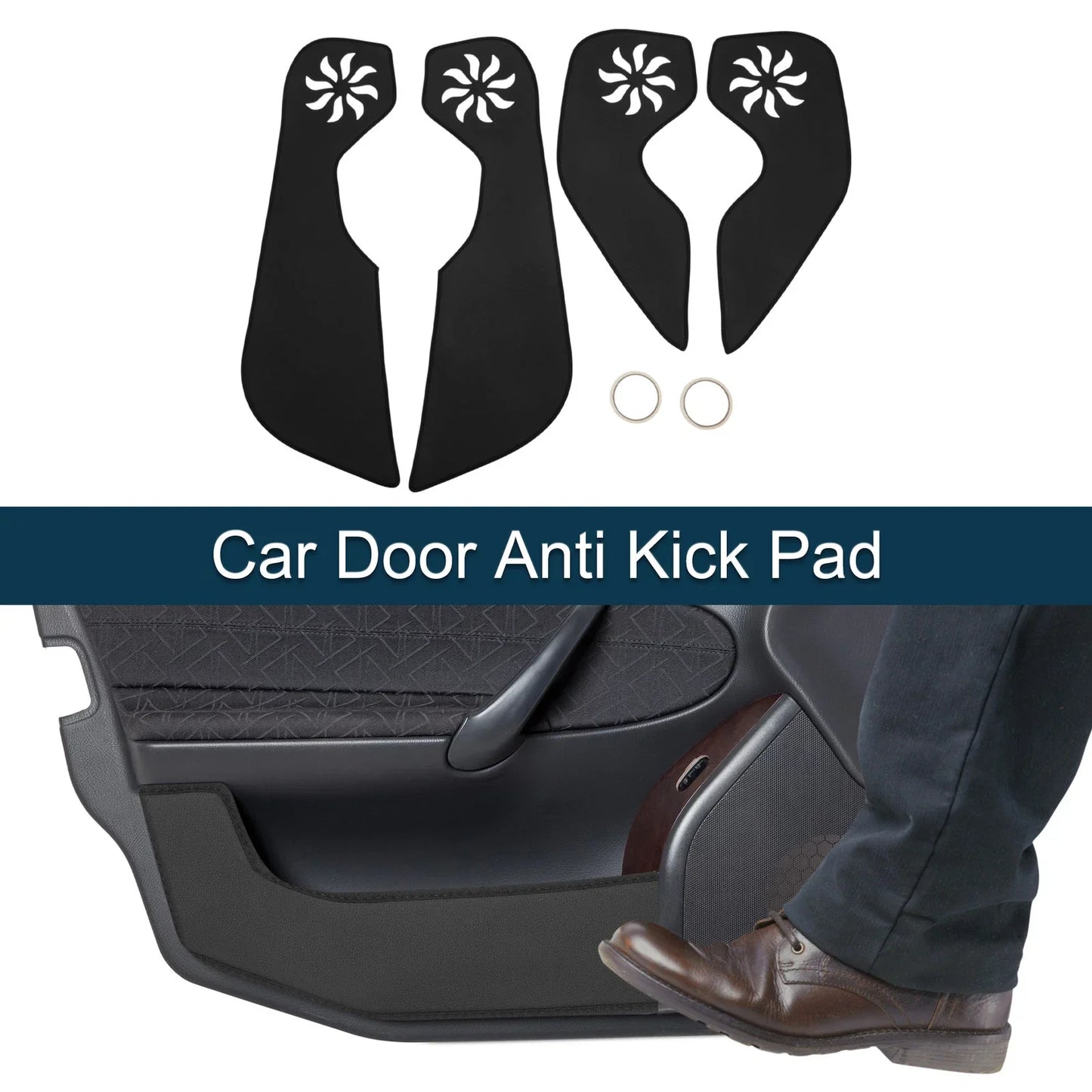 Car Door Anti Kick Pad Sticker Protector for Honda Fit (2014-2019) Black 1 Set