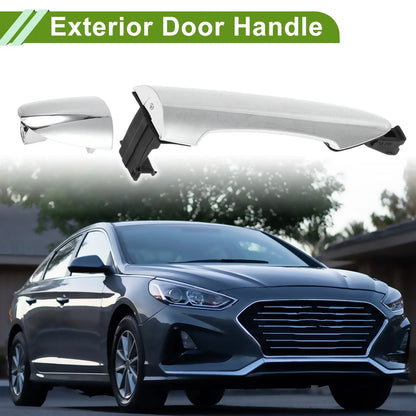 Exterior Door Handle for Hyundai Kia Picanto 2011-2016 Silver Tone Rear Right
