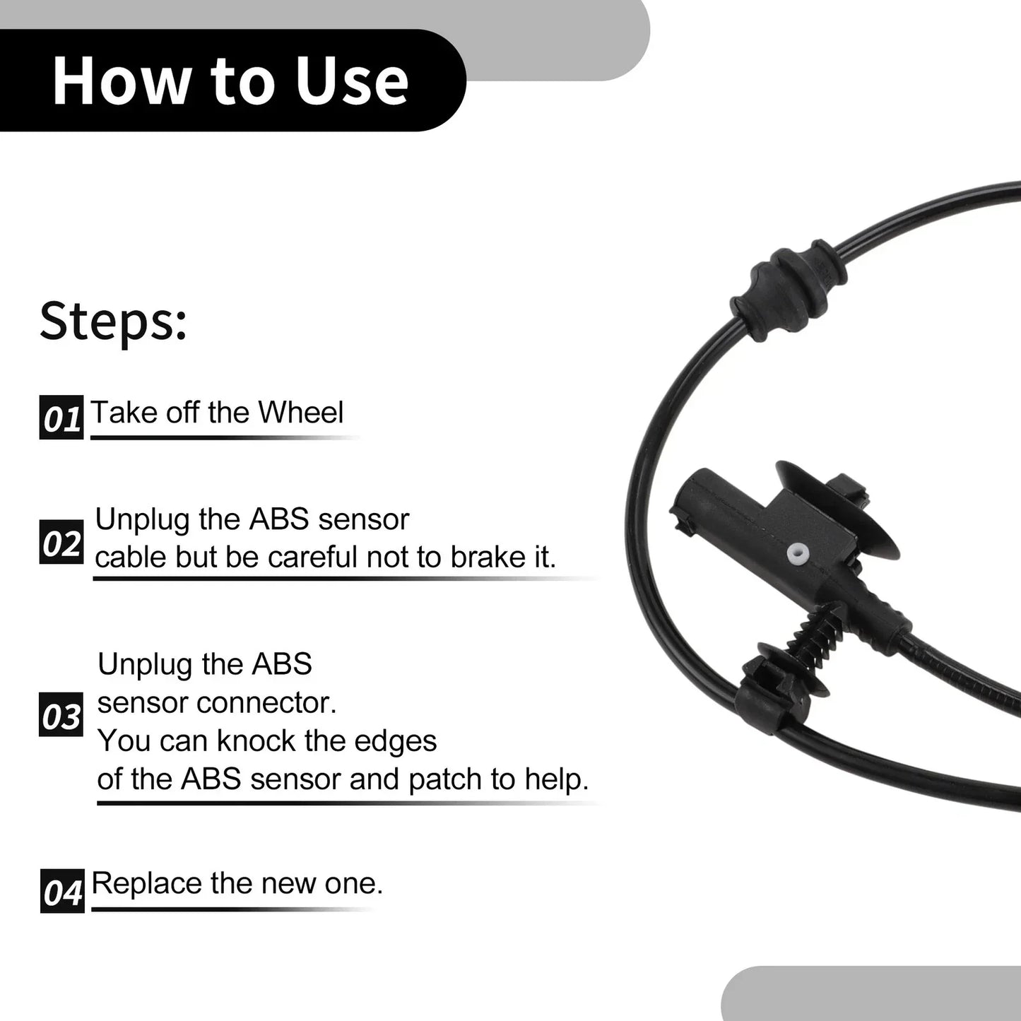 ABS Sensor for Dodge Dart 2013-2016 Rear Left or Right Side (2013-2016)