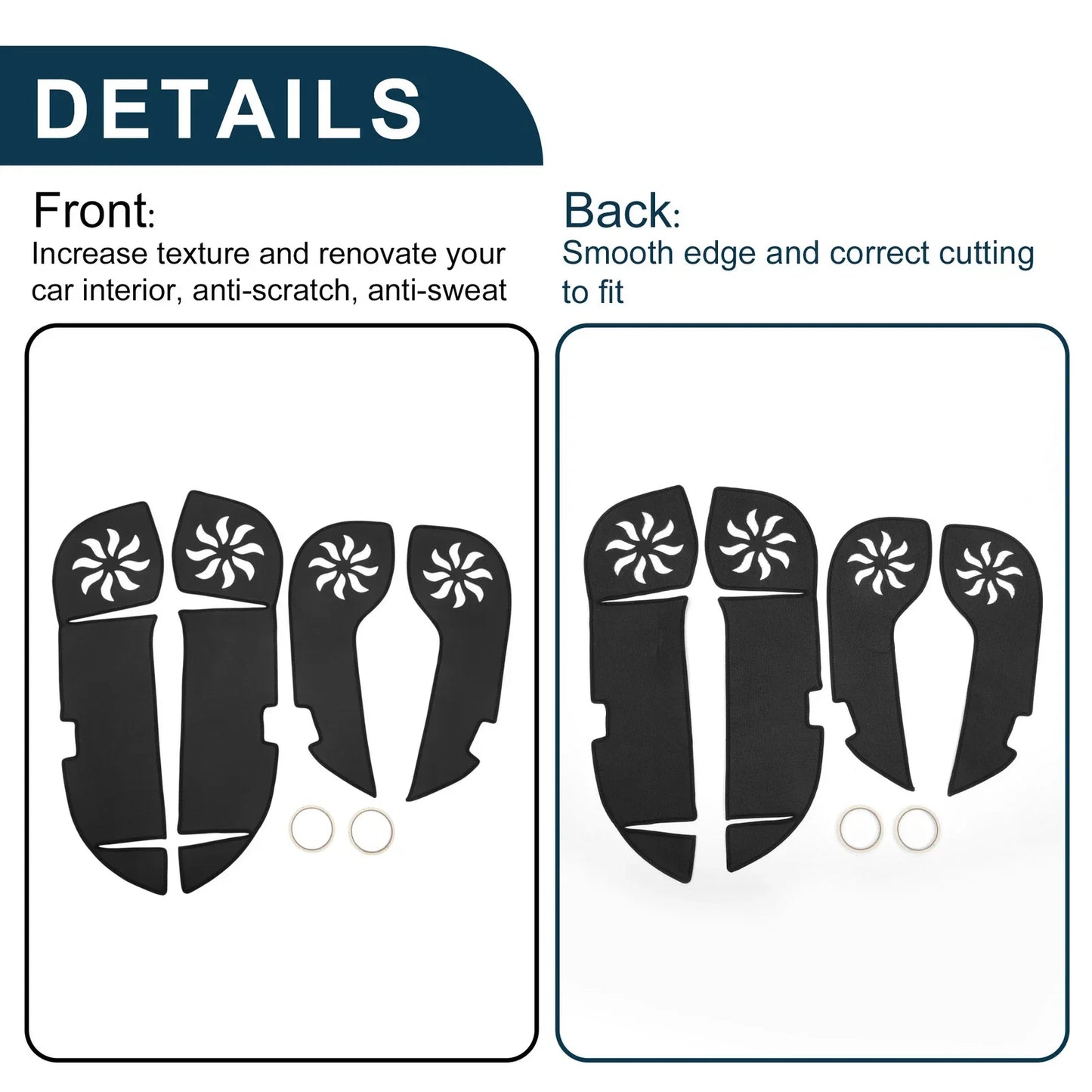 Car Door Anti Kick Pad Sticker Protector for Lexus RX200 (2016) - Black Set