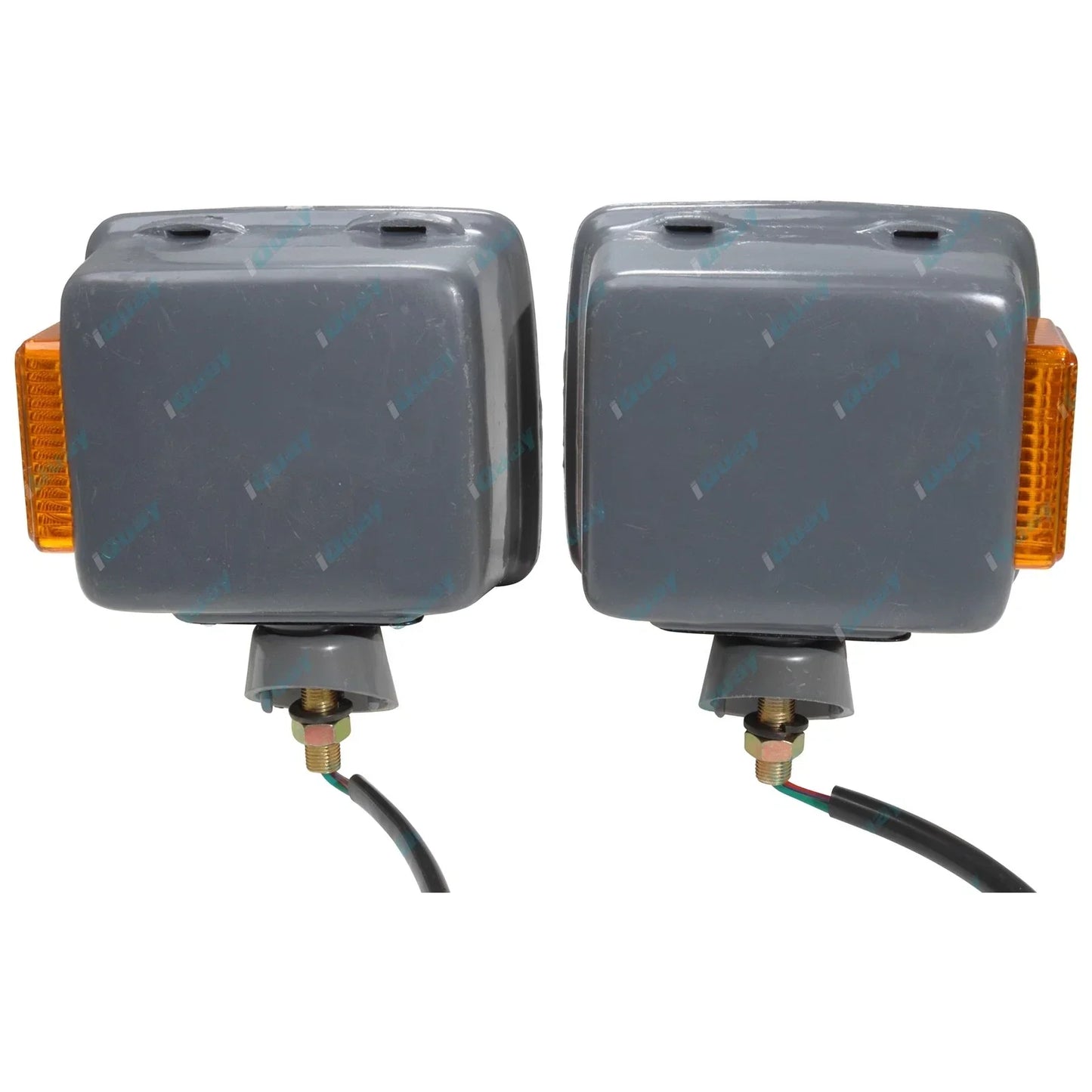 LH+RH Front Corner Lights Pair w/Grey Base for Toyota Landcruiser FJ/HJ/BJ 65-85