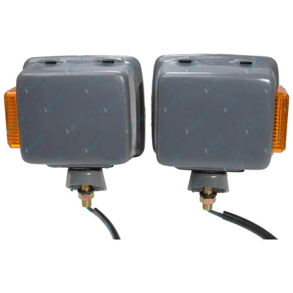 LH+RH Front Corner Lights Pair w/Grey Base for Toyota Landcruiser FJ/HJ/BJ 65-85