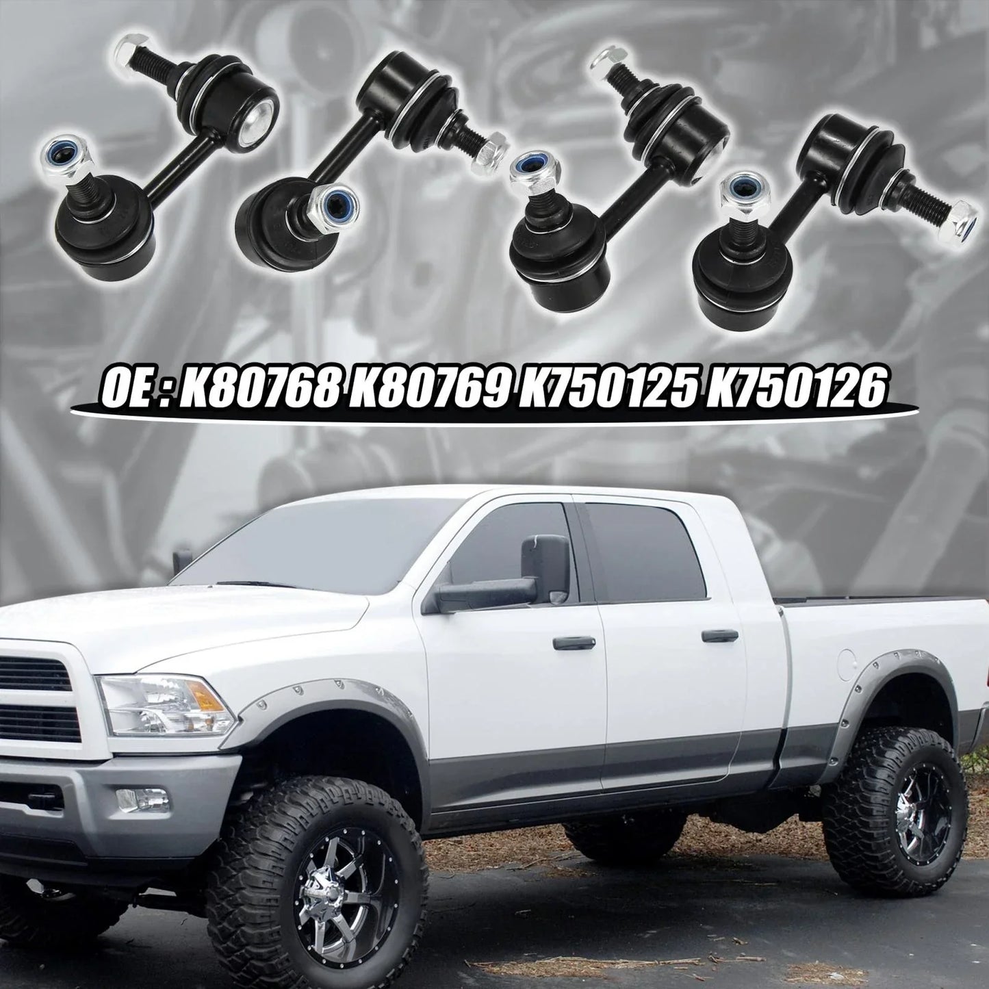 4 x Front Rear Sway Bar Links for Honda Civic (K80768, K750125)