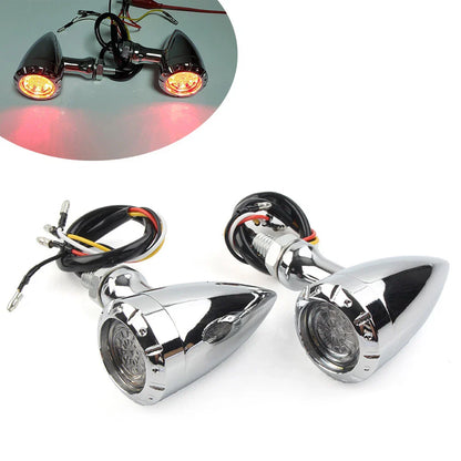 Motorcycle LED Red/Amber Brake Blinker Tail Lights for Harley