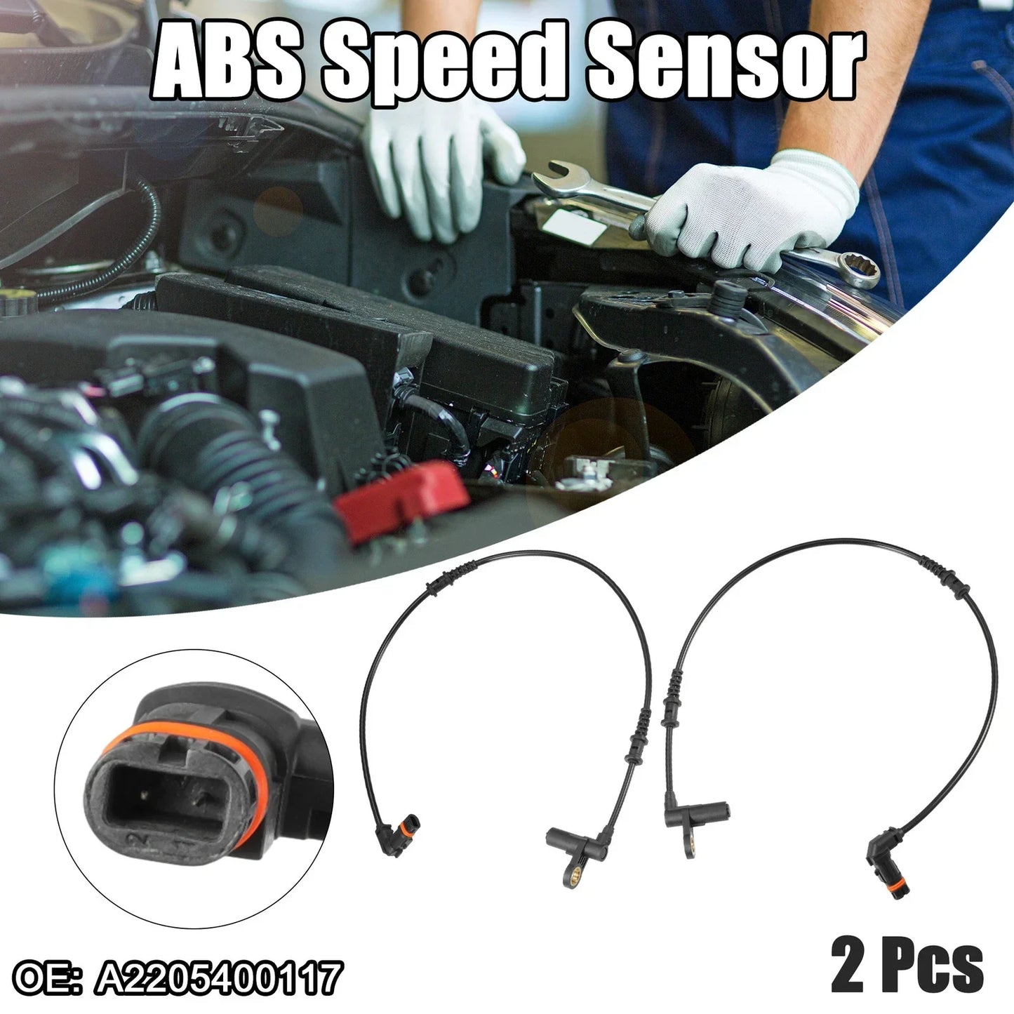 2 x ABS Wheel Speed Sensors for Mercedes-Benz CL500 CL600 S500 (2003-2006)