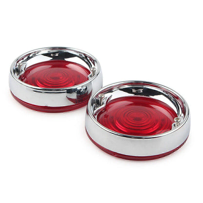 3-1/4" Turn Signal Bezels Red Lens Covers for Harley Touring Road King (2009-2023)