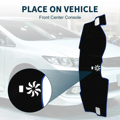 Dashboard Dash Cover Mat for Honda Civic FL5 2022-2024 Sun Protector Black Blue