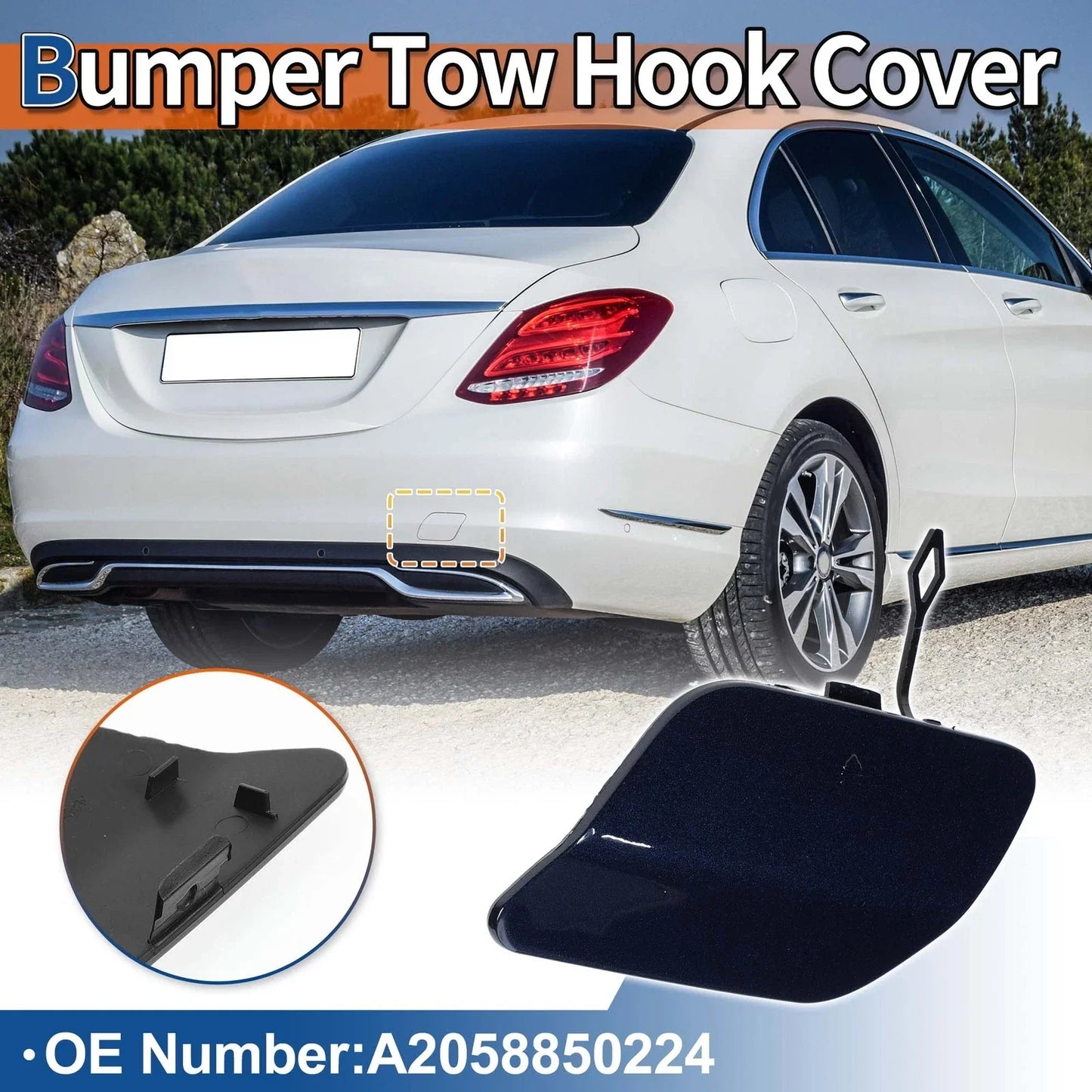 Rear Tow Hook Cover for Mercedes-Benz A-Class (2019-2023) Jewelry Blue