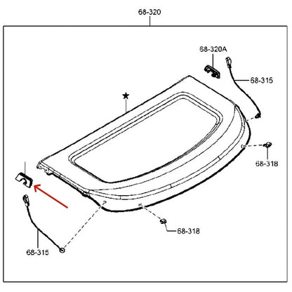Left Rear Trunk Storage Panel Cover Clip for Mazda 3 Hatchback, CX-3 (2014-2023)