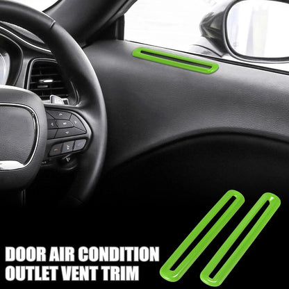 2 x Door Air Condition Outlet Vent Trim for Dodge Challenger (2015-2019) Green