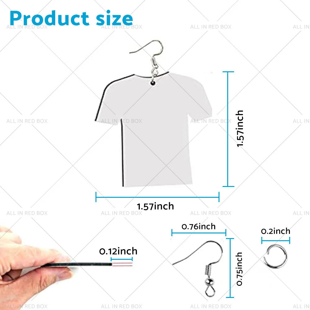 48PCS DIY Blank Double-Sided Football Shirt Earring Wood MDF
