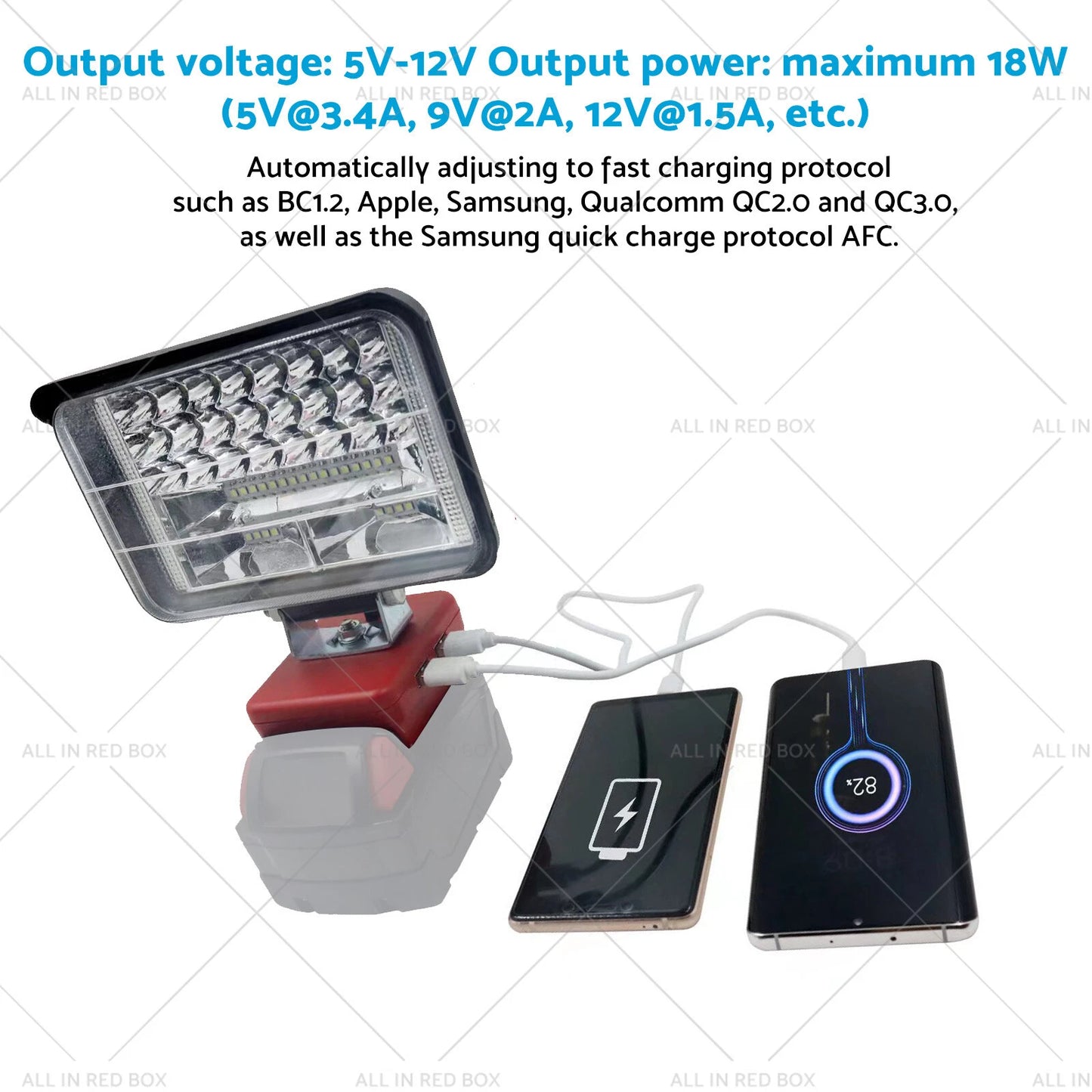 8in LED Work Light for Milwaukee 18V Li-ion Battery