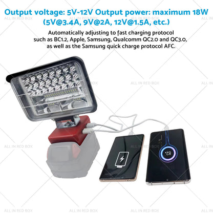 8in LED Work Light for Milwaukee 18V Li-ion Battery